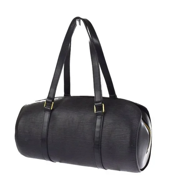 Vintage LOUIS VUITTON Soufflot Hand Bag Epi Leather Black Gold France - Picture 1 of 10